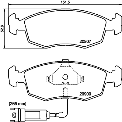 HELLA-PAGID Első fékbetét 8DB355007-341