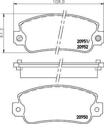 HELLA-PAGID Első fékbetét 8DB355007-121