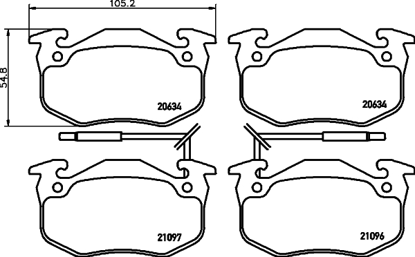 HELLA-PAGID Első fékbetét 8DB355018-941