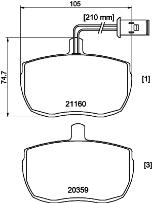 HELLA-PAGID Első fékbetét 8DB355005-831