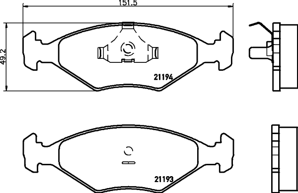 HELLA-PAGID Első fékbetét 8DB355007-441