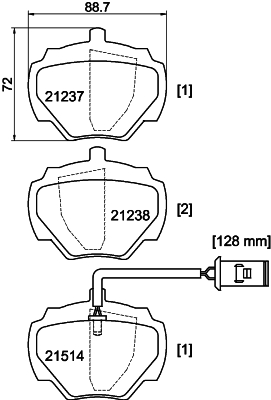 HELLA-PAGID Hátsó fékbetét 8DB355019-241