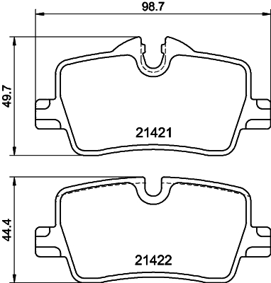 HELLA-PAGID Fékbetét, mind 8DB355040-681_HELP