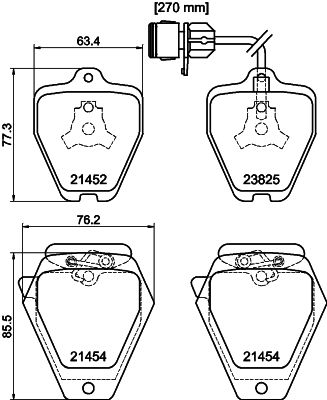 HELLA-PAGID Első fékbetét 8DB355008-781