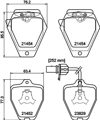 HELLA-PAGID Első fékbetét 8DB355010-191