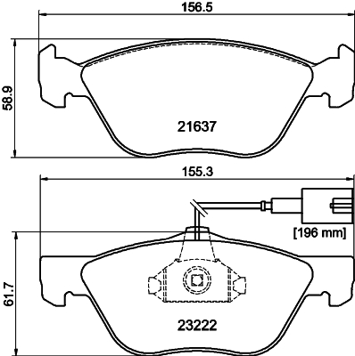 HELLA-PAGID Első fékbetét 8DB355008-611