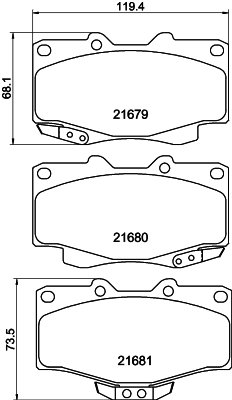 HELLA-PAGID Első fékbetét 8DB355015-351