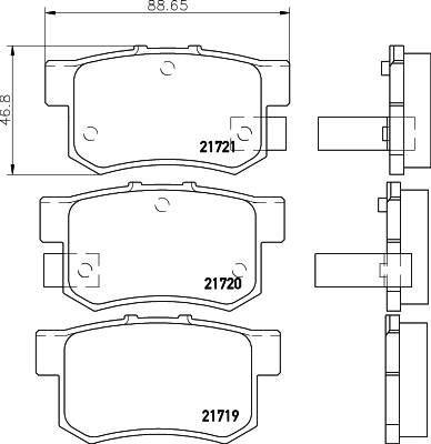 HELLA-PAGID Hátsó fékbetét 8DB355016-451