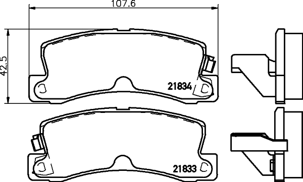 HELLA-PAGID Hátsó fékbetét 8DB355006-431