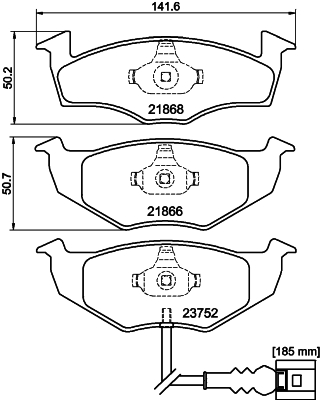 HELLA-PAGID Első fékbetét 8DB355009-801