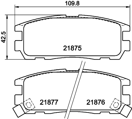 HELLA-PAGID Hátsó fékbetét 8DB355016-621