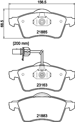 HELLA-PAGID Első fékbetét 8DB355008-931