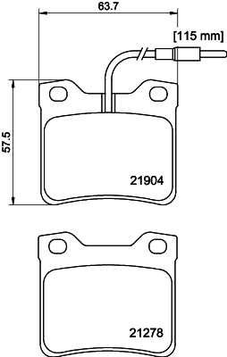 HELLA-PAGID Hátsó fékbetét 8DB355008-171