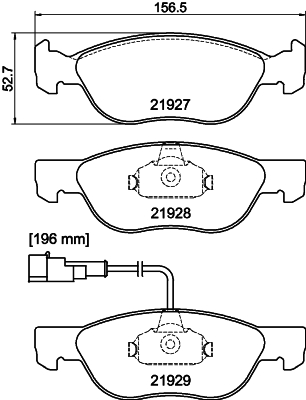 HELLA-PAGID Első fékbetét 8DB355007-901