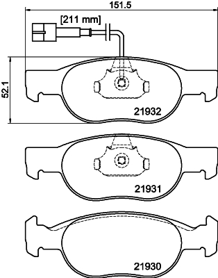 HELLA-PAGID Első fékbetét 8DB355007-921