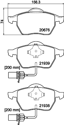 HELLA-PAGID Első fékbetét 8DB355008-411