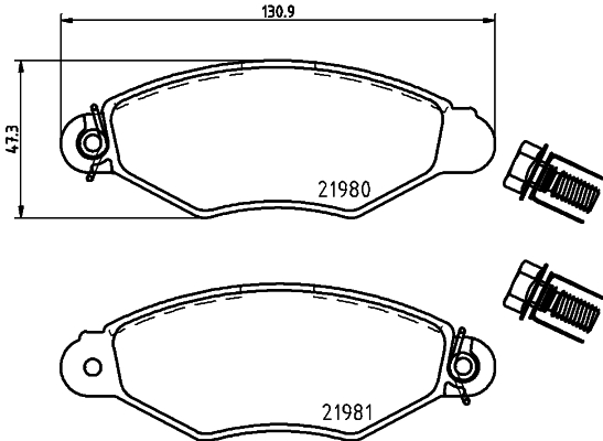 HELLA-PAGID Első fékbetét 8DB355019-311