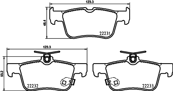 HELLA-PAGID Hátsó fékbetét 8DB355037-791_HELP