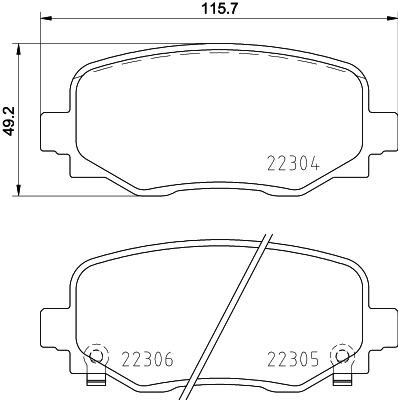 HELLA-PAGID Hátsó fékbetét 8DB355025-481_HELP