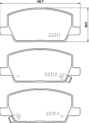 HELLA-PAGID Első fékbetét 8DB355040-001_HELP