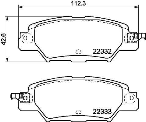 HELLA-PAGID Hátsó fékbetét 8DB355025-461_HELP