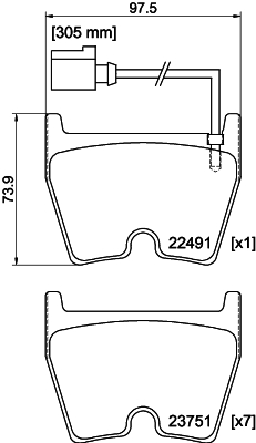 HELLA-PAGID Fékbetét, mind 8DB355025-171_HELP