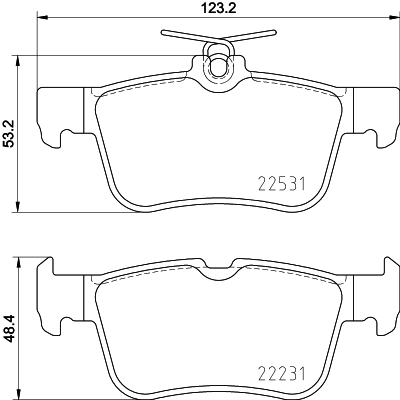 HELLA-PAGID Hátsó fékbetét 8DB355025-491_HELP