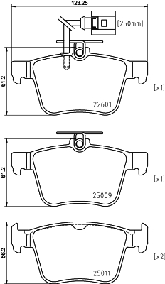 HELLA-PAGID Fékbetét, mind 8DB355025-661_HELP