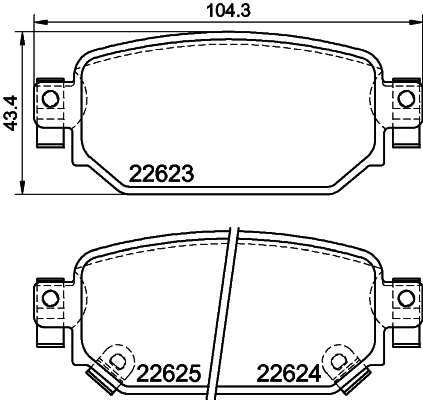 HELLA-PAGID Fékbetét, mind 8DB355039-141_HELP