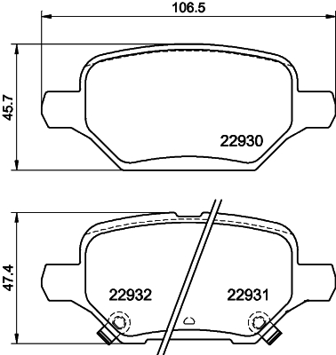 HELLA-PAGID Hátsó fékbetét 8DB355040-181_HELP