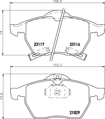 HELLA-PAGID Első fékbetét 8DB355008-041