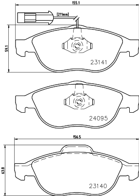 HELLA-PAGID Első fékbetét 8DB355011-651