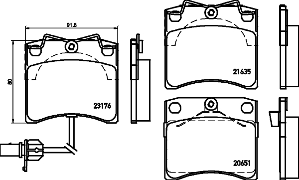 HELLA-PAGID Első fékbetét 8DB355018-521