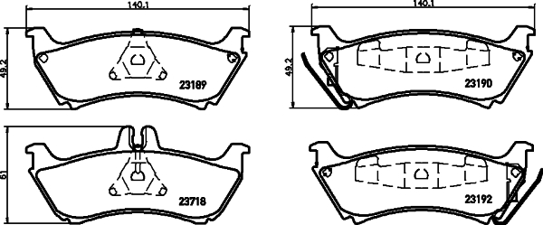 HELLA-PAGID Hátsó fékbetét 8DB355009-241