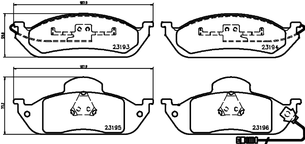 HELLA-PAGID Első fékbetét 8DB355008-661