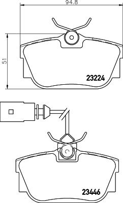 HELLA-PAGID Hátsó fékbetét 8DB355018-591