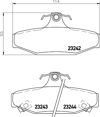 HELLA-PAGID Hátsó fékbetét 8DB355009-571