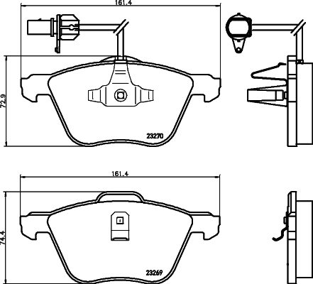 HELLA-PAGID Első fékbetét 8DB355008-921