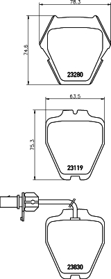 HELLA-PAGID Első fékbetét 8DB355009-031