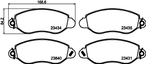 HELLA-PAGID Első fékbetét 8DB355019-451