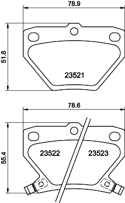 HELLA-PAGID Hátsó fékbetét 8DB355017-221