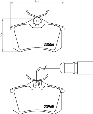 HELLA-PAGID Hátsó fékbetét 8DB355018-601