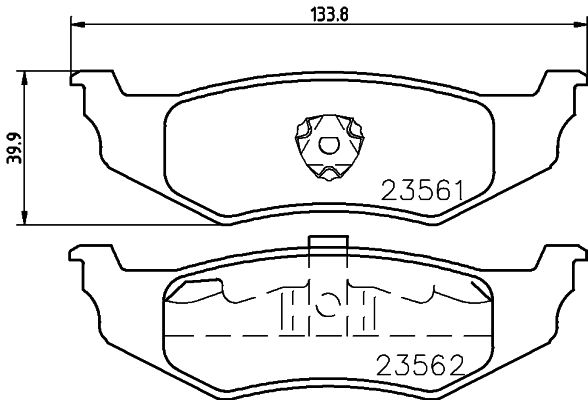 HELLA-PAGID Hátsó fékbetét 8DB355018-661