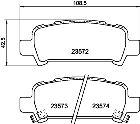 HELLA-PAGID Hátsó fékbetét 8DB355009-401