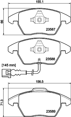 HELLA-PAGID Első fékbetét 8DB355010-581