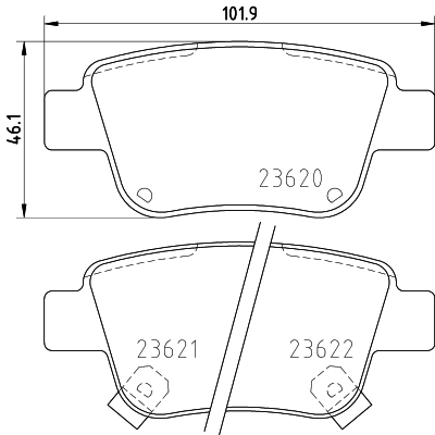 HELLA-PAGID Hátsó fékbetét 8DB355017-331