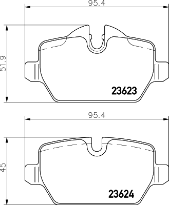 HELLA-PAGID Hátsó fékbetét 8DB355011-271