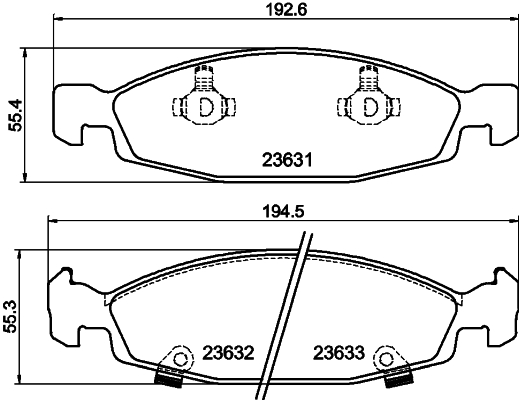 HELLA-PAGID Első fékbetét 8DB355009-881