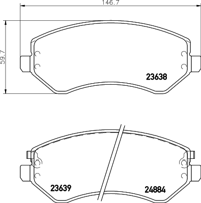 HELLA-PAGID Első fékbetét 8DB355010-051