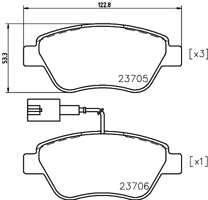 HELLA-PAGID Első fékbetét 8DB355018-821